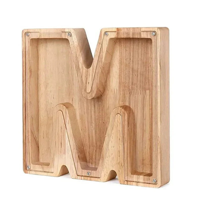 Maliben | Wooden Alphabet Letters 'Initial' Piggy Bank