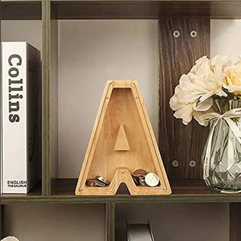Maliben | Wooden Alphabet Letters 'Initial' Piggy Bank