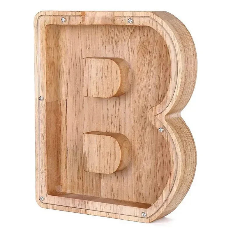 Maliben | Wooden Alphabet Letters 'Initial' Piggy Bank