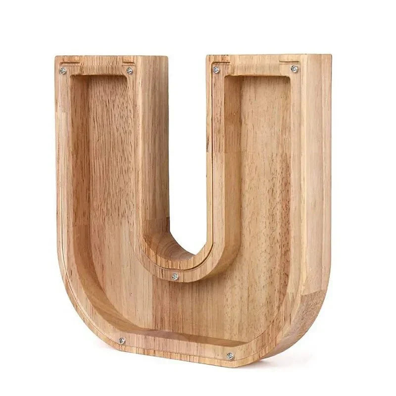 Maliben | Wooden Alphabet Letters 'Initial' Piggy Bank
