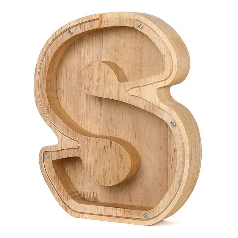 Maliben | Wooden Alphabet Letters 'Initial' Piggy Bank