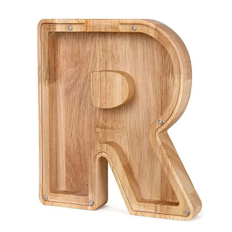 Maliben | Wooden Alphabet Letters 'Initial' Piggy Bank