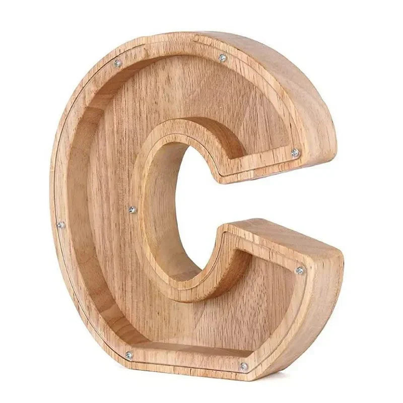 Maliben | Wooden Alphabet Letters 'Initial' Piggy Bank