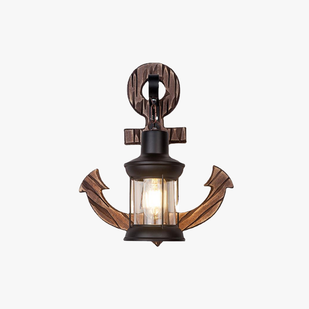 Maliben | Wooden Anchor Led Wall Lamp – Nautica