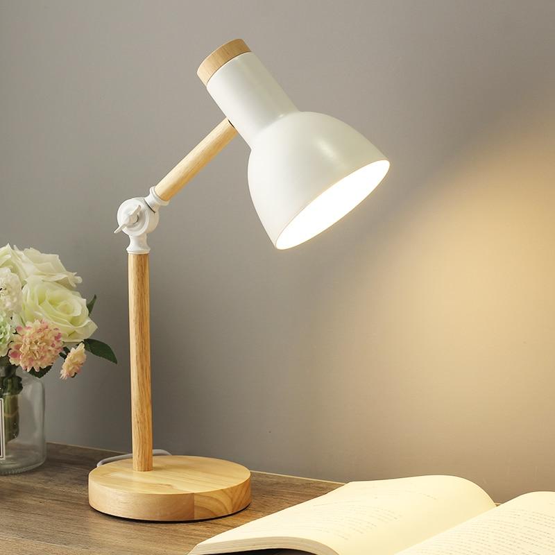 Maliben | Nordivio Scandinavian Table Lamp | Adjustable & Foldable | Wood & Metal | Height 45 Cm