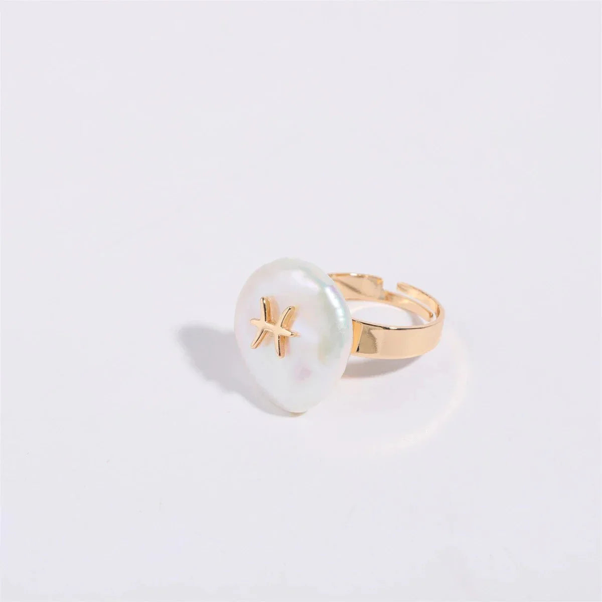 Maliben | Zodiac Sign Large Pearl Statement Ring