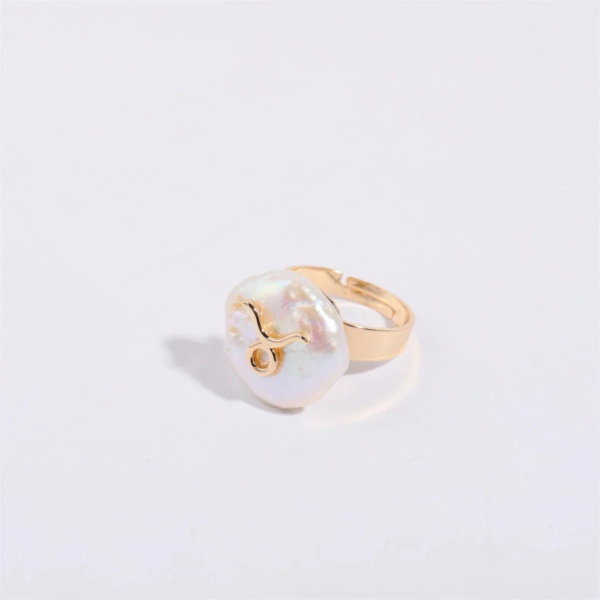 Maliben | Zodiac Sign Large Pearl Statement Ring