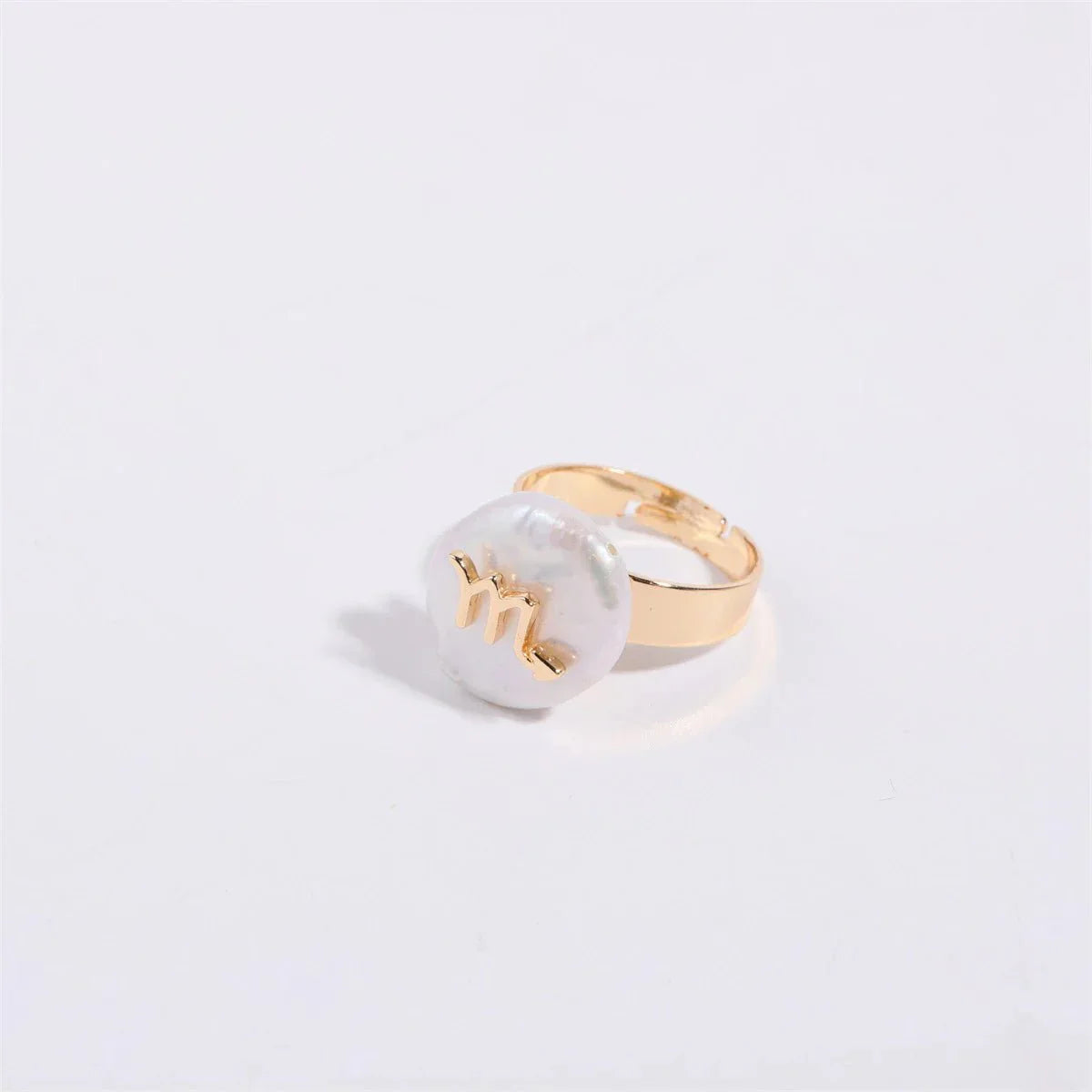 Maliben | Zodiac Sign Large Pearl Statement Ring