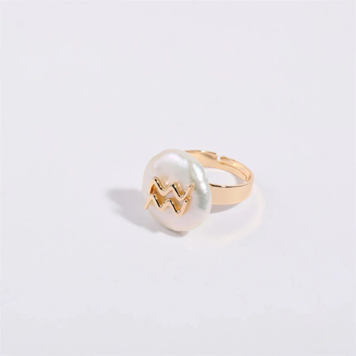 Maliben | Zodiac Sign Large Pearl Statement Ring