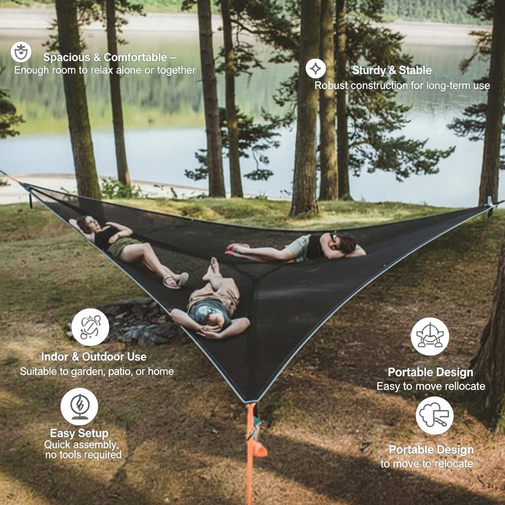 Camping hammock with metal frame