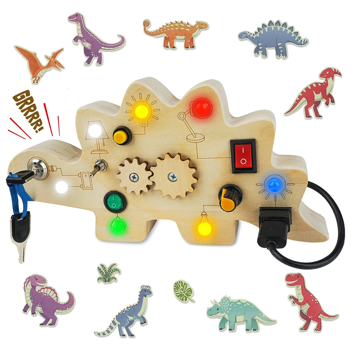 Maliben | Creative Dino Pinboard & Busy Board - For Toddlers Aged 2-4 Years