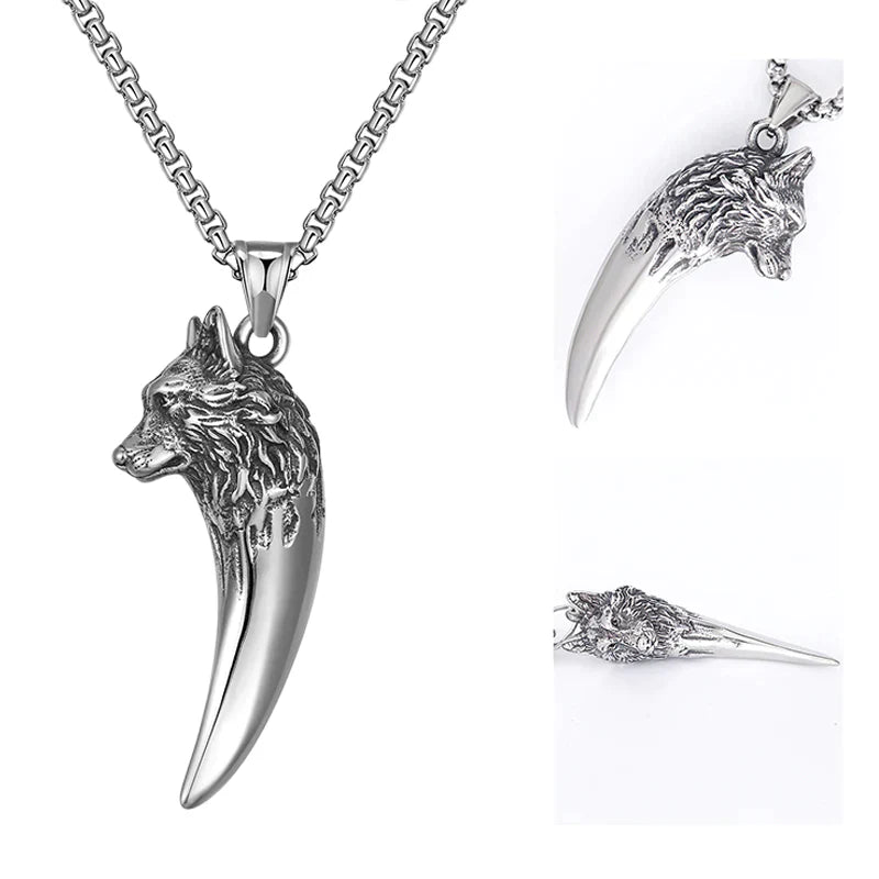 Maliben | Wolf's Head Necklace Made Of Titanium Steel