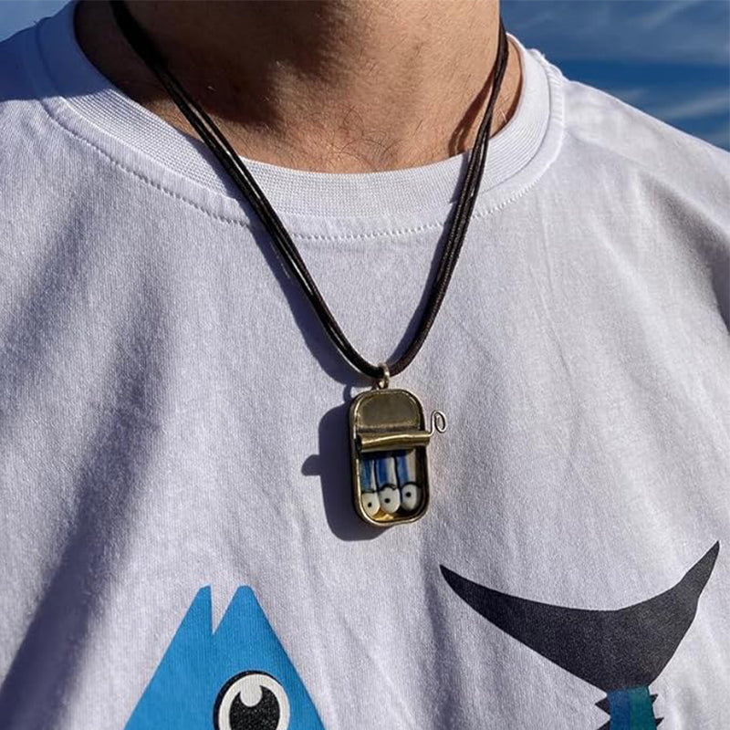 Maliben Sardine Tin Can Ring & Necklace — Quirky Enamel Jewelry