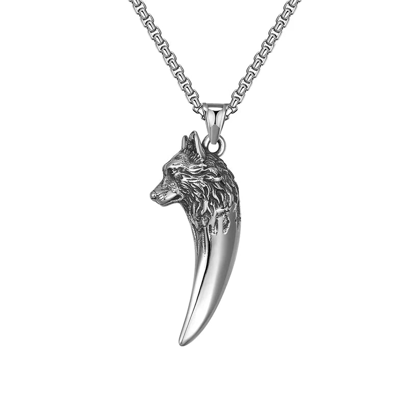 Maliben | Wolf's Head Necklace Made Of Titanium Steel