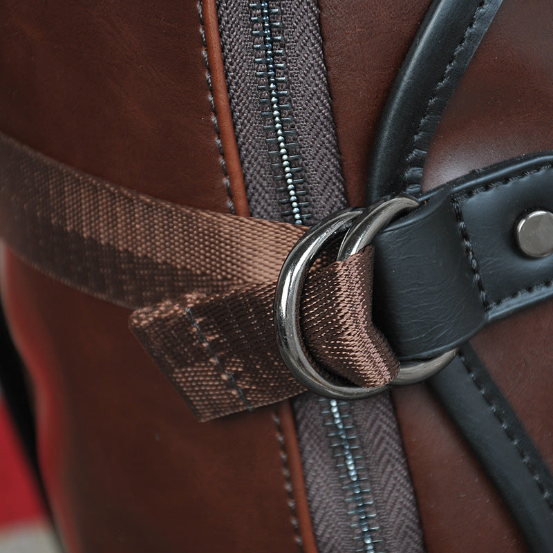 Maliben | Brown Business Leather Backpack, With Easy-To-Carry Top HAndle For Travel, Work and Outdoors