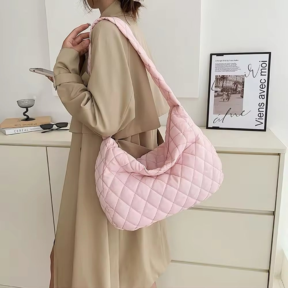 Maliben | Padded Ballerina Extra Large Puffer Tote Crossbody Padded Shoulder Bag