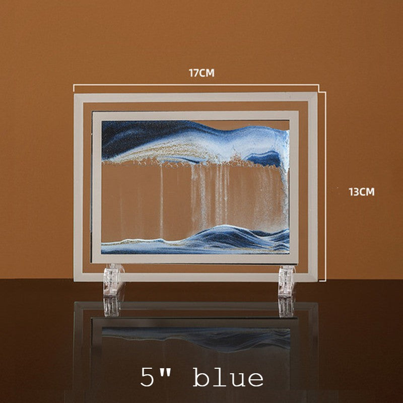 Maliben | Dynamic Glass Framed Moving Sand Nature Landscape, For Desktop, Home, Office, Decor