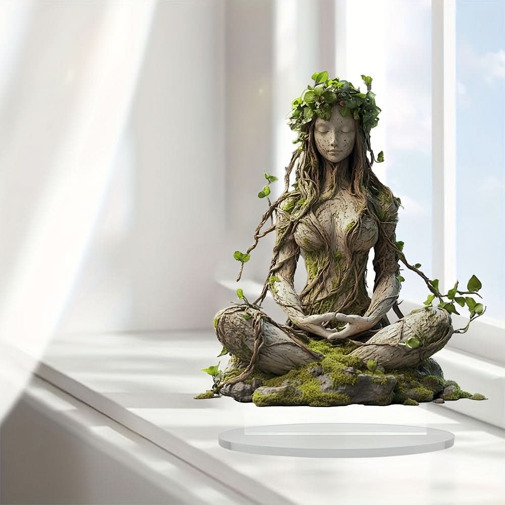 Maliben 2D Bohemian Goddess Statue — Acrylic Decorative Sculpture