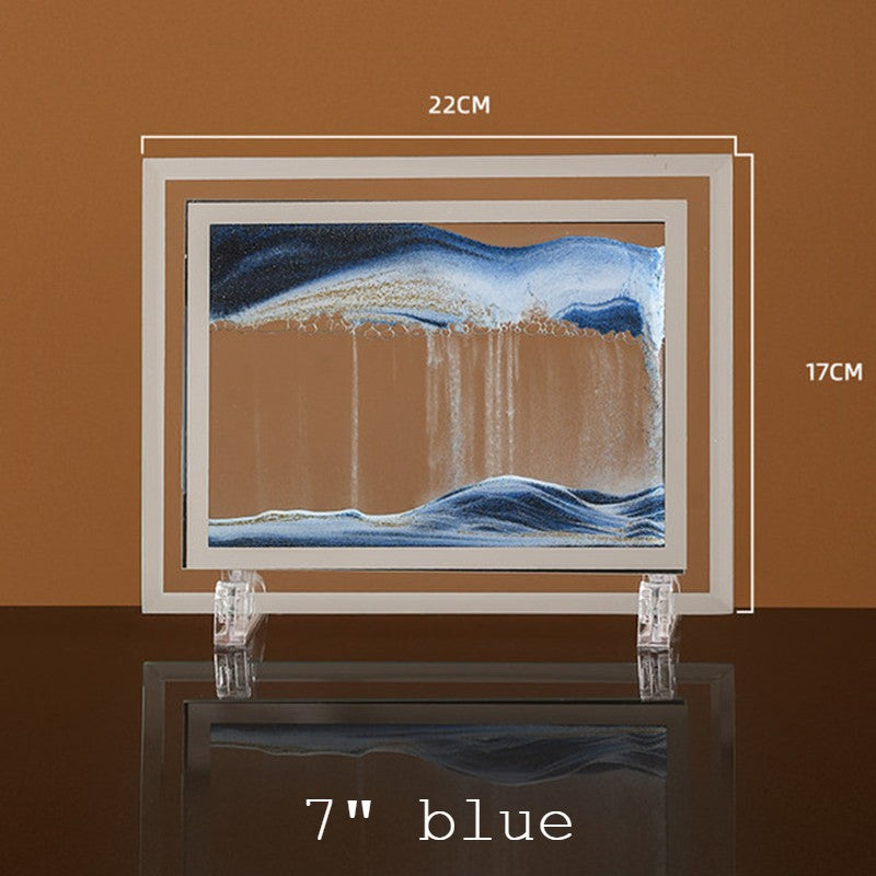 Maliben | Dynamic Glass Framed Moving Sand Nature Landscape, For Desktop, Home, Office, Decor