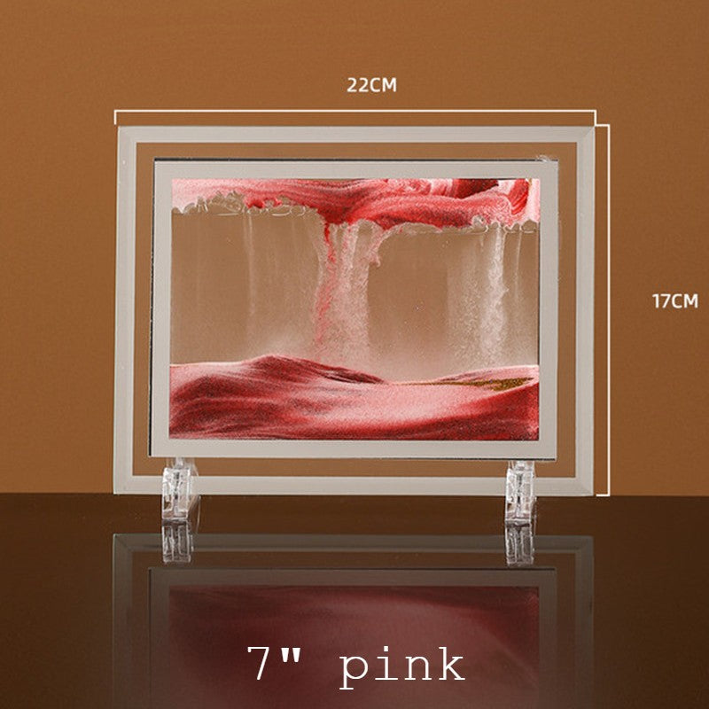 Maliben | Dynamic Glass Framed Moving Sand Nature Landscape, For Desktop, Home, Office, Decor