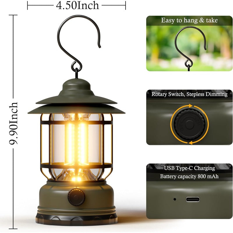 Maliben | Rechargeable Retro Led Camping Lantern