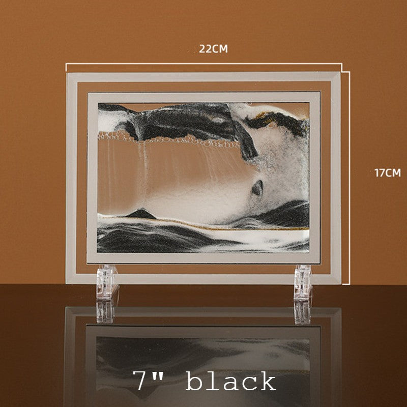 Maliben | Dynamic Glass Framed Moving Sand Nature Landscape, For Desktop, Home, Office, Decor