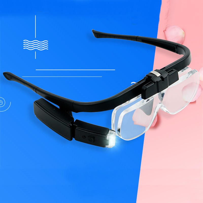 Maliben | Portable Wearable Led Magnifying Glasses, With Adjustable Light Angle & Replaceable Lenses