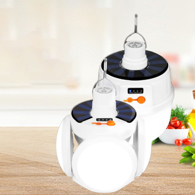 Maliben | Foldable Multi-Functional Solar Led Bulb, With 5 Light Modes, 2400mah Battery & Wide Range Lighting, For Garden, Power Outage, Camping, Fishing & More (1pc)