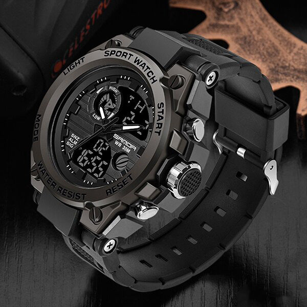 Maliben | Titanguard Military Men's Watch – Rugged Multifunctional Analog & Digital Timepiece