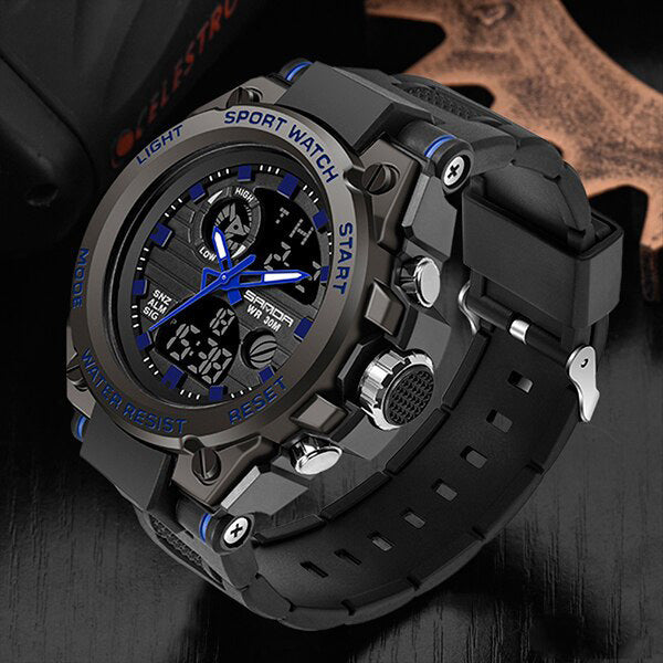 Maliben | Titanguard Military Men's Watch – Rugged Multifunctional Analog & Digital Timepiece