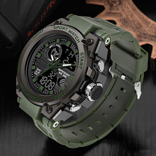 Maliben | Titanguard Military Men's Watch – Rugged Multifunctional Analog & Digital Timepiece