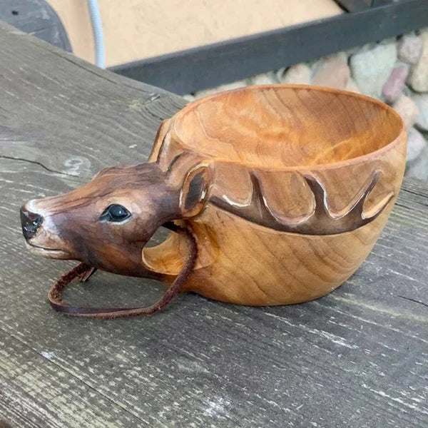 Maliben | Wooden Cup - WildSip - Handmade Animal Design - Adventurous Hydration