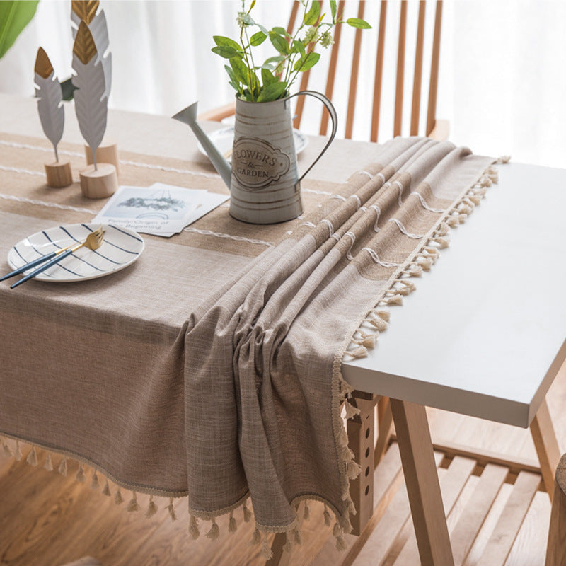 Maliben | Waterproof Oil-resistant Rectangular Tablecloth Cotton Linen Wrinkle-resistant Tablecloth for Kitchen Dining Room Buffet Party