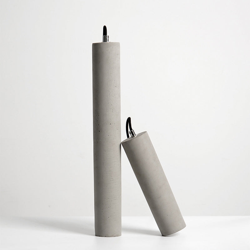 Maliben | Stonecast Industrial Cylinder Pendant Light Made Of Concrete | 1 Light | Smooth Or Rough Surface
