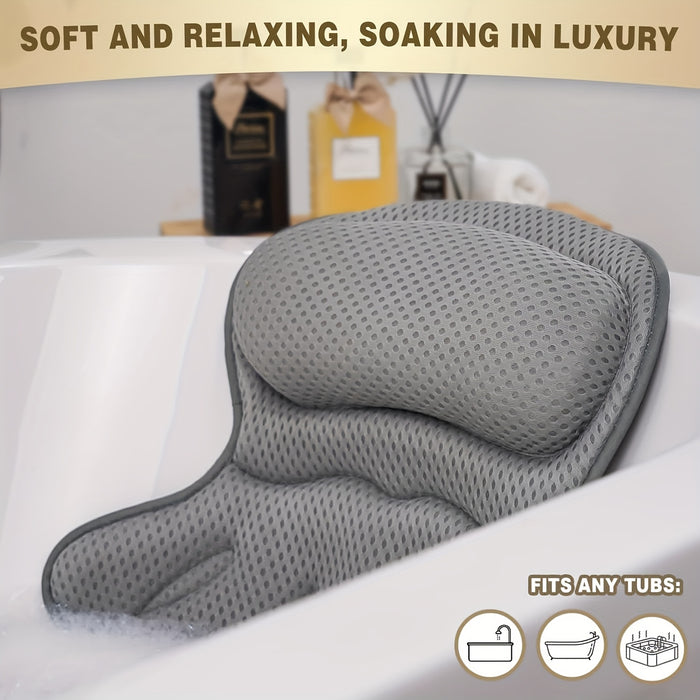 MAliben | Luxiespa 4d Luxe Bath Pillow - Breathable Pillow With Neck And Back Support For a Relaxing Bath