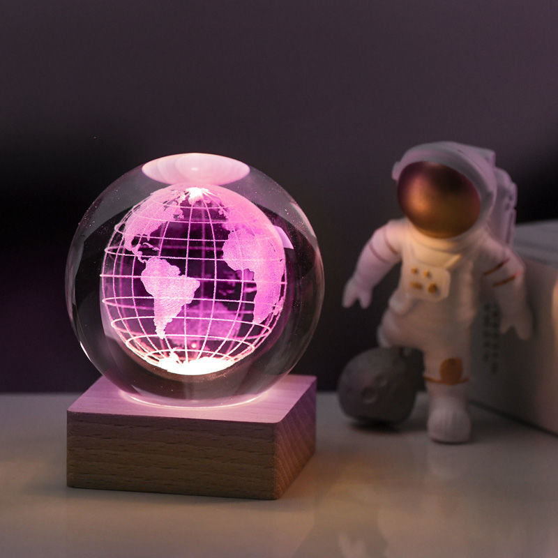 Maliben | 3d Galaxy Crystal Ball Night Light Decorative Lamp