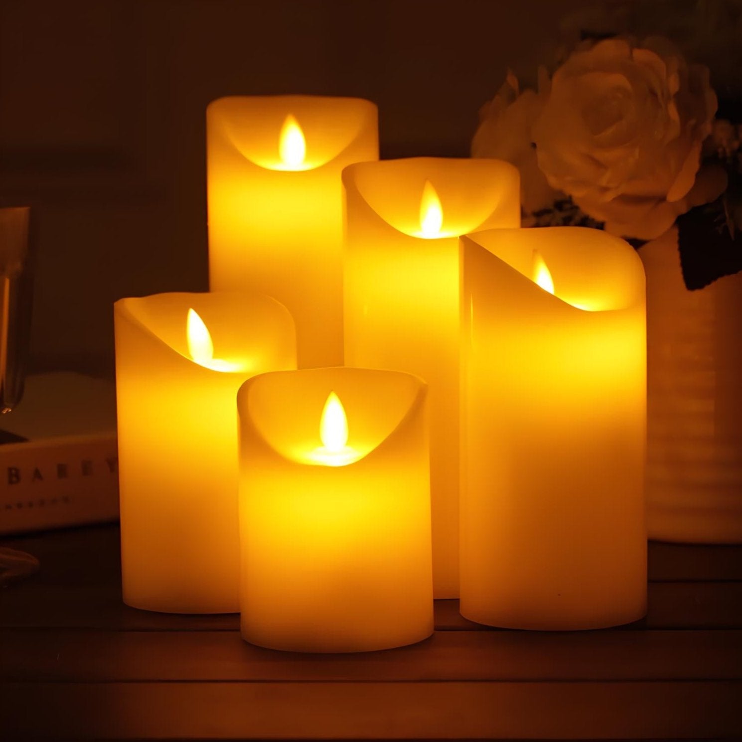Maliben | Led Candles Lumiflame | Flickering Real Wax Effect | Safe & Energy Saving | Various Sizes & Designs