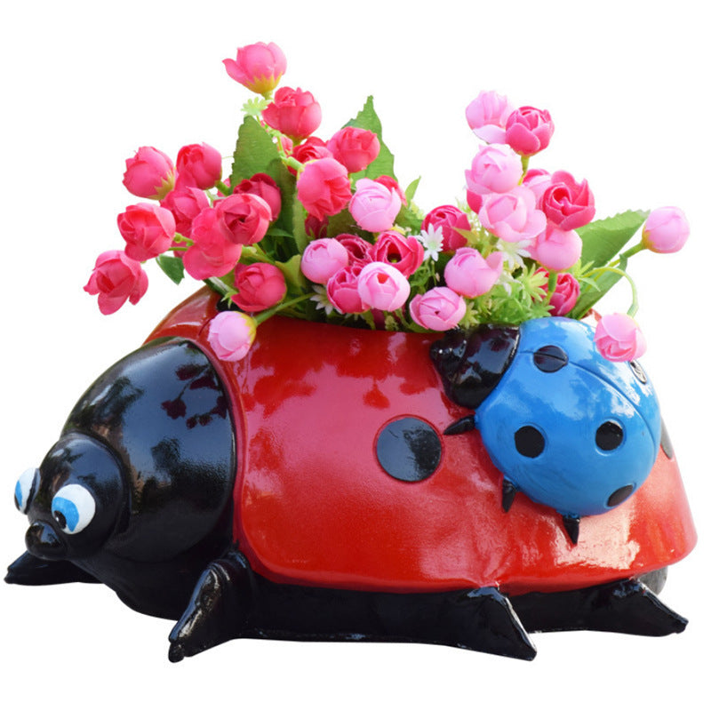 Maliben | Metal Ladybug Flower Pot