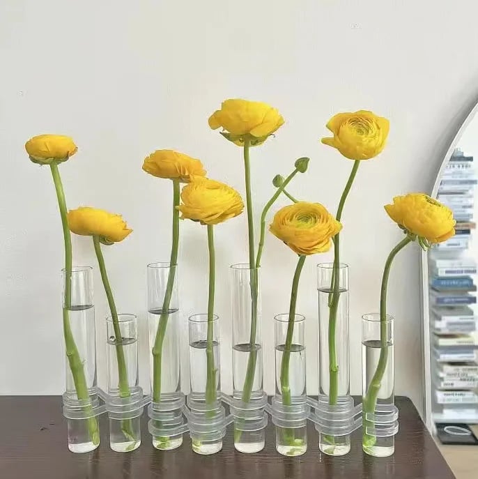 Maliben | Flexible Flower Vases With Hinges | Modern Glass Tube Vase