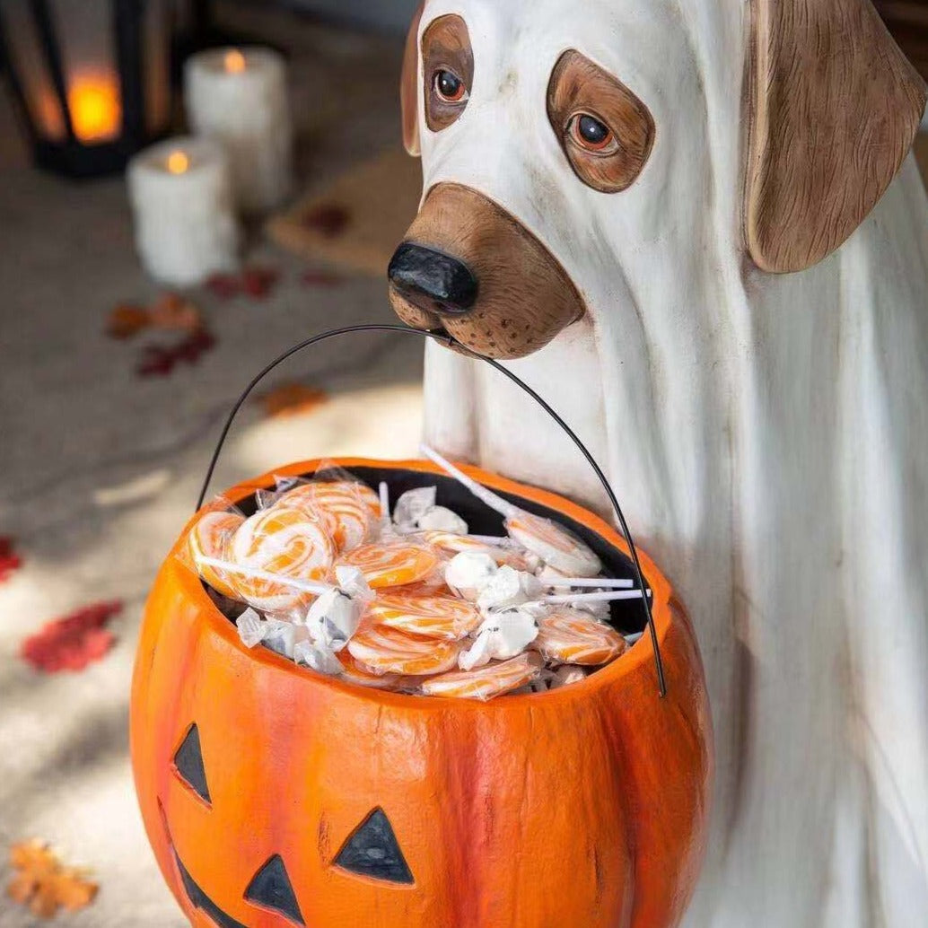Maliben | Pumpkin Puppy Resin Garden Decor