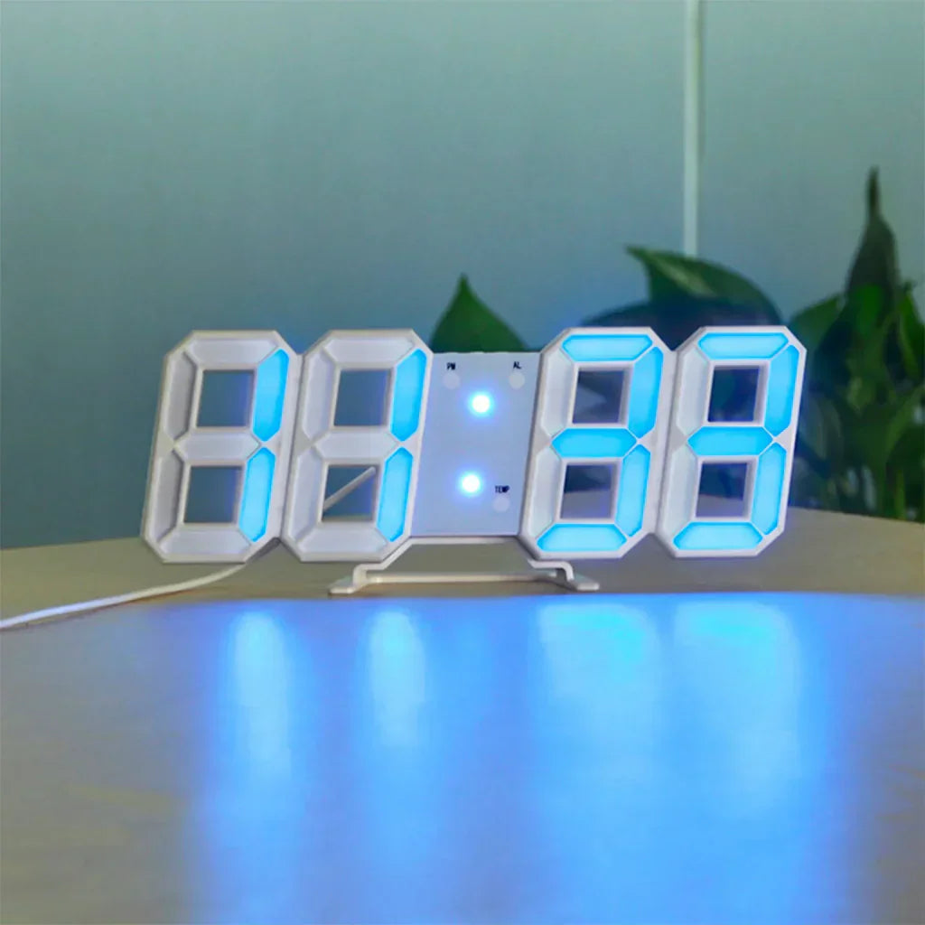 Maliben | Timeglow 3d Led Wall Clock – Digital Clock With Adjustable Lighting