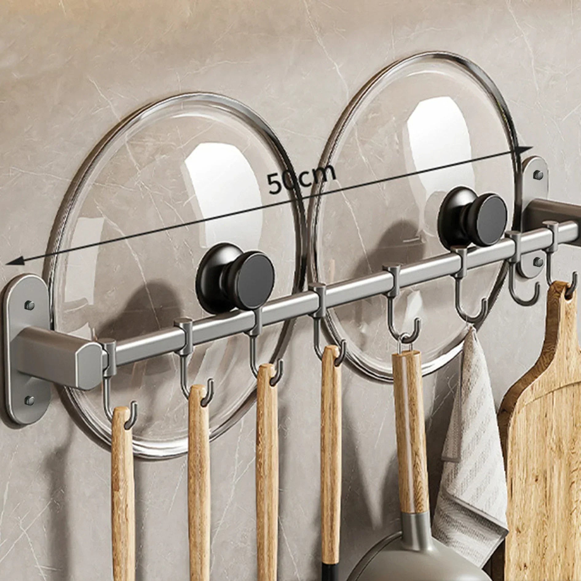 Maliben | Storage shelf for kitchen utensils – versatile use – wall-mounted – storage shelf for pan lids and spatulas