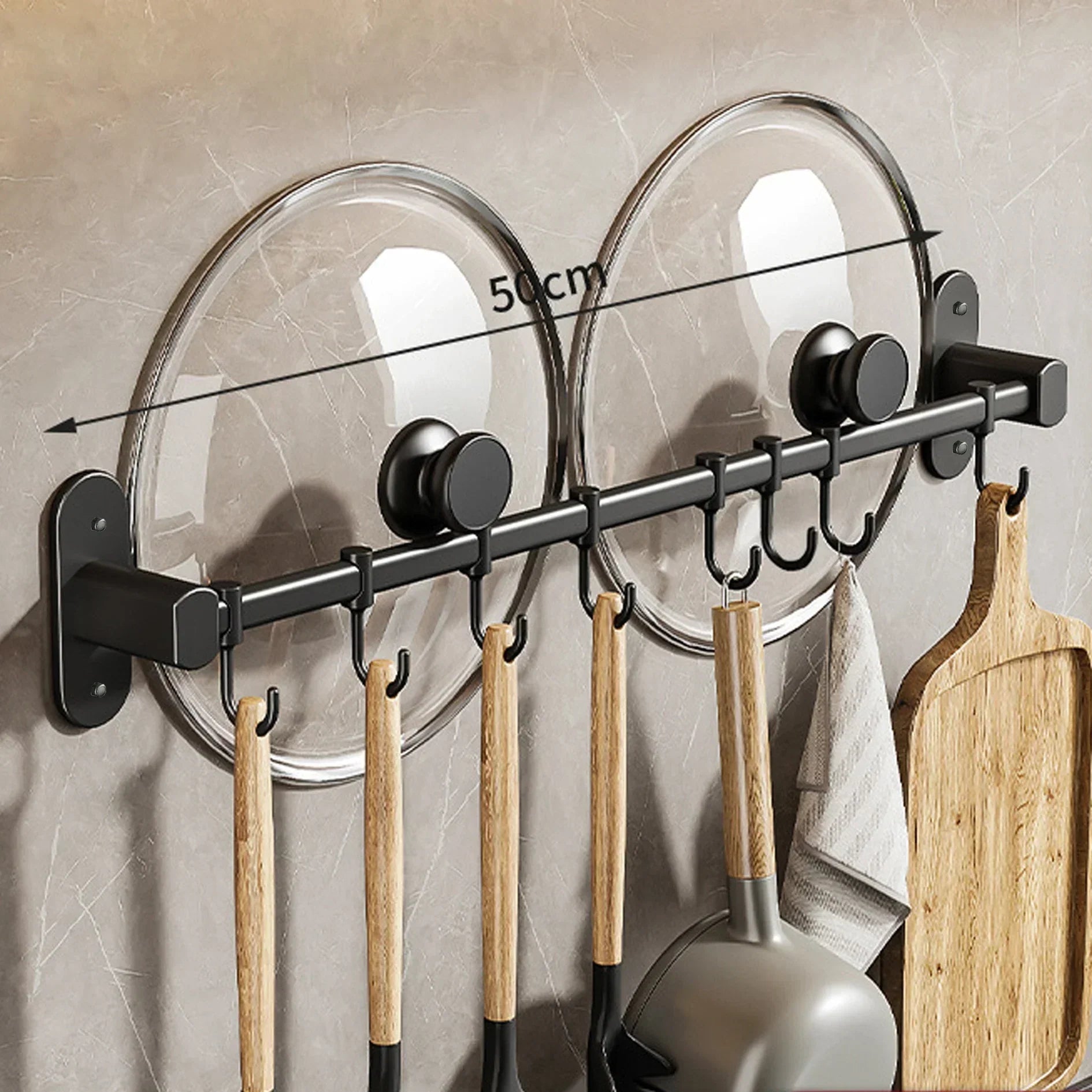 Maliben | Storage shelf for kitchen utensils – versatile use – wall-mounted – storage shelf for pan lids and spatulas