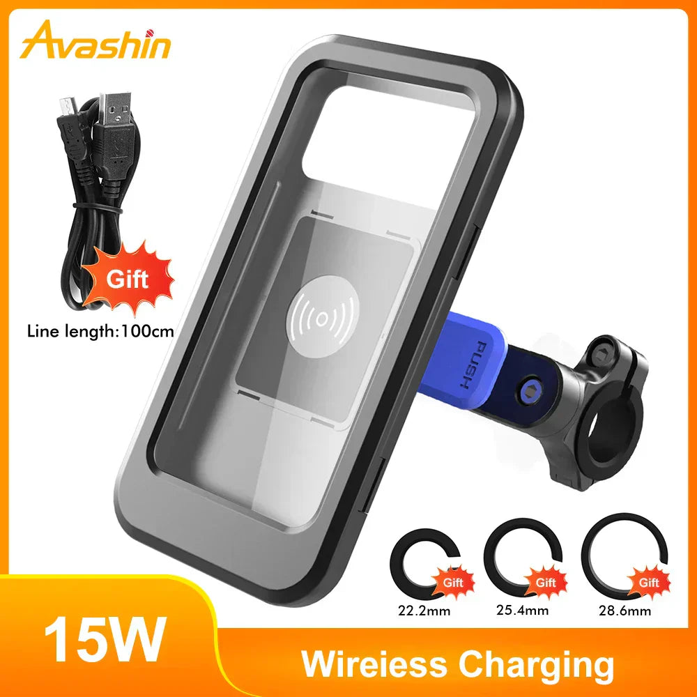 Maliben Bike Phone Mount with Power Bank — 15W, Waterproof