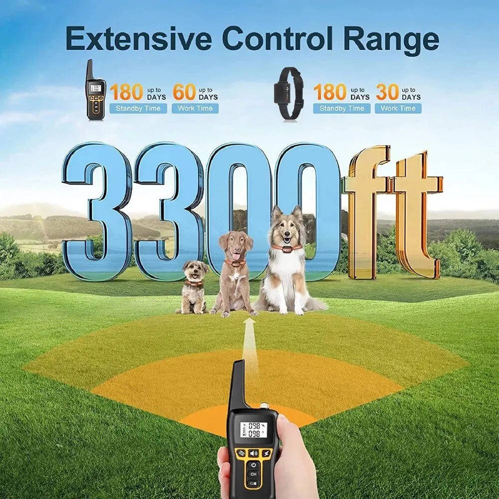 Maliben | 1000m Dog Training Collar – Waterproof, Rechargeable with Remote Control for Small, Medium & Large Dogs