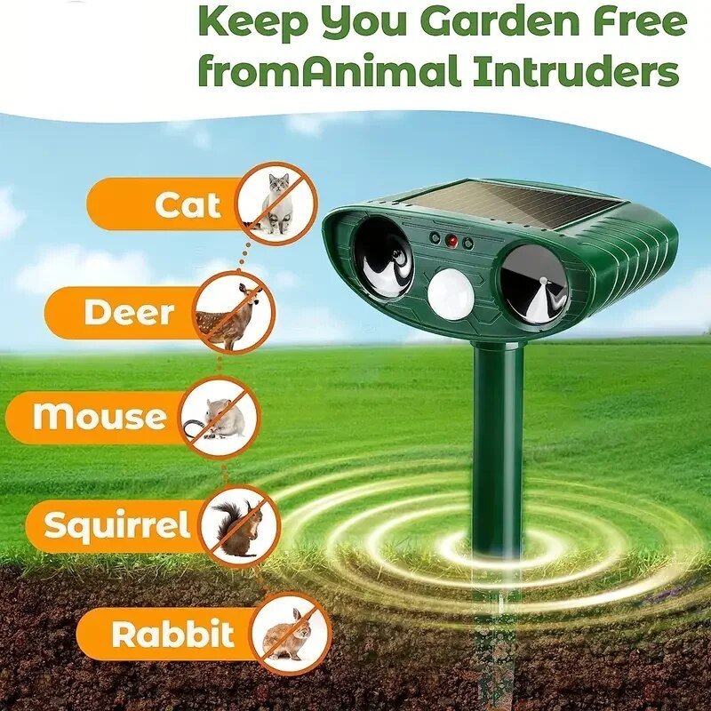 Maliben | Ultrasonic Fox Sonic Cats Deterrent Repellent Squirrel Birds For Animals