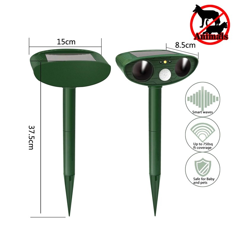 Maliben | Ultrasonic Fox Sonic Cats Deterrent Repellent Squirrel Birds For Animals