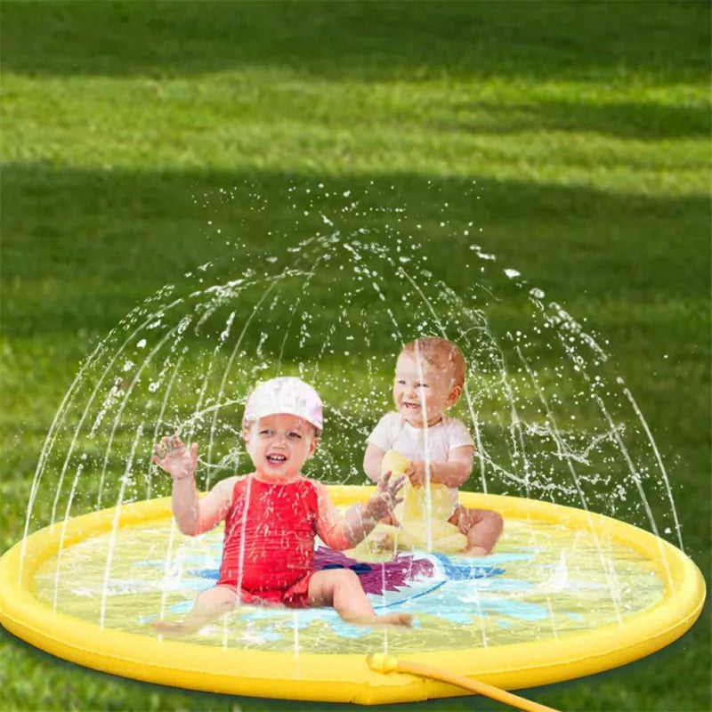 Maliben | Shark Splash Sprinkler Mat For Kids – Inflatable Water Mat
