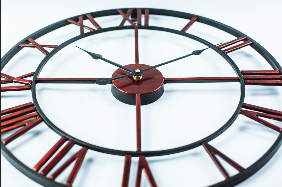 Maliben | Large Retro Wall Clock Made Of Iron - Timeless Elegance