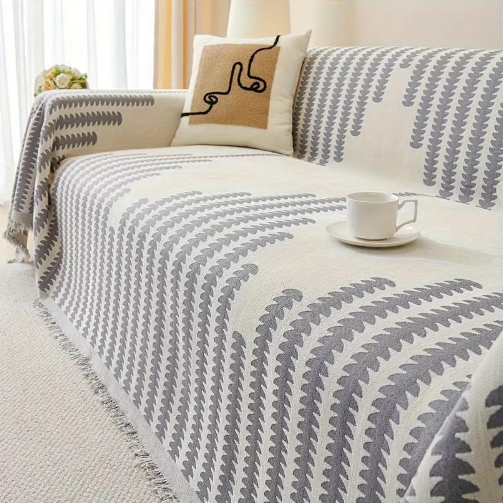 Maliben | Modern Monochrome Fern Sofa Cover